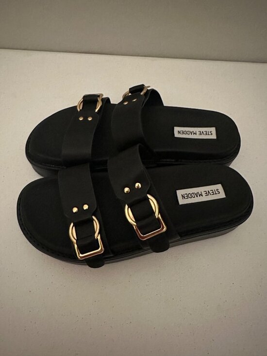 Steve madden womens hanni - Gem Steve Madden Hanni double band buckle sandals side 9
